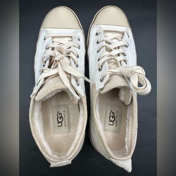 UGG Australia Evers Women's Sneakers US 7.5 Cream Canvas Shoes - Picture 5 of 15